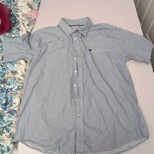 Cinch Light Blue Patterned Casual Shirt XL Men
